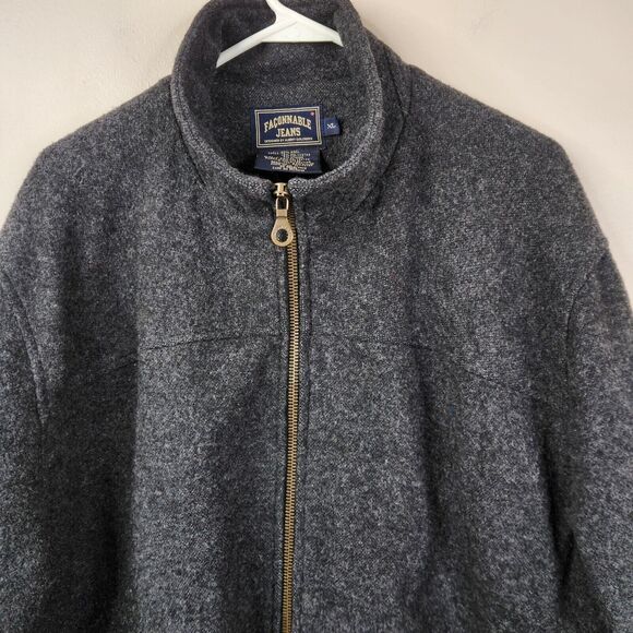 Vintage Faconnable Mens Wool Blend Full Zip Mock Neck Coat XL - Picture 4 of 9